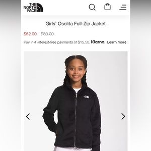 Girls XL Northface Jacket